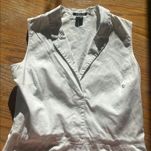 Theory white cotton cotton lined dress sz4 no belt.